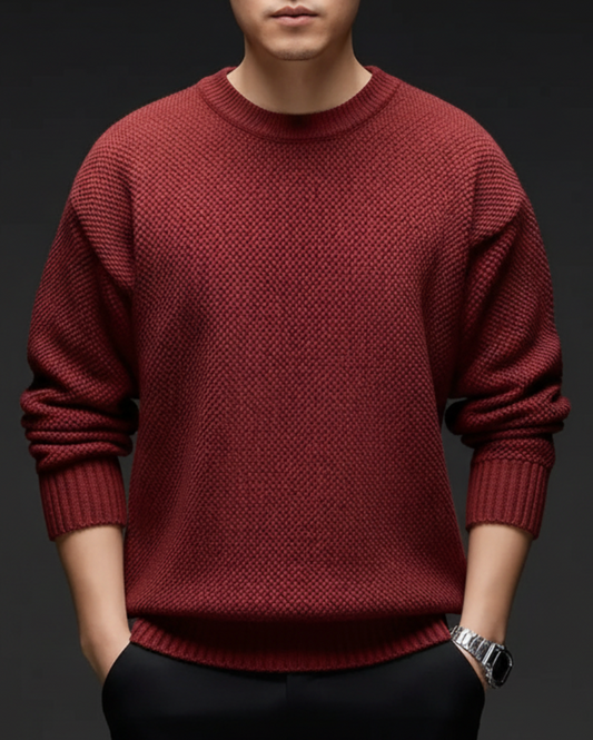 Nathan | Men’s Waffle Knit Crewneck Spring Sweater