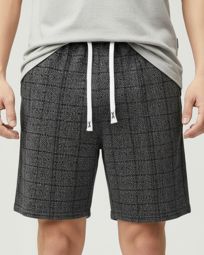 Orson | Men’s Plaid Lounge Shorts with Soft Knit Texture