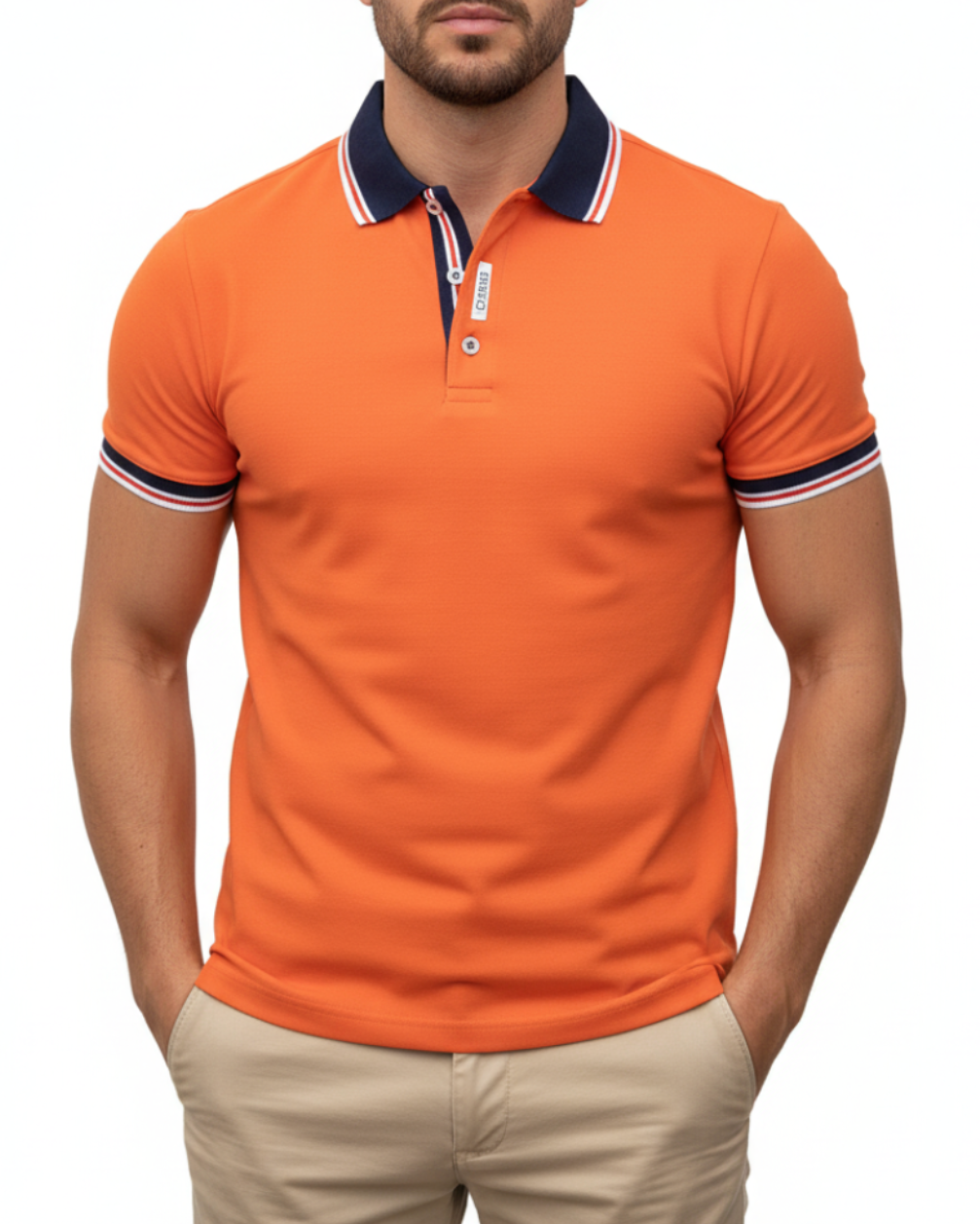 Chase | Men’s Polo Shirt with Modern Slim Fit and Collar Detail