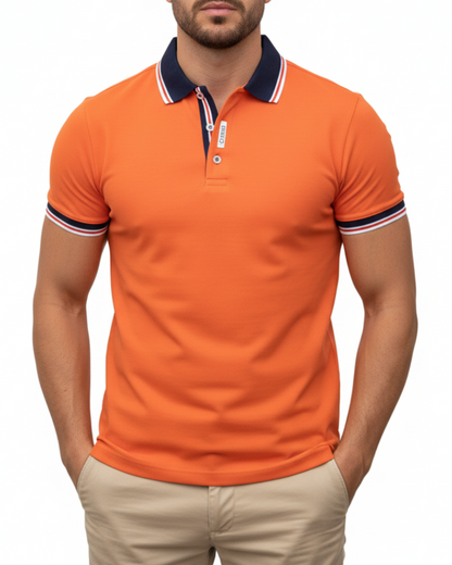 Chase | Men’s Polo Shirt with Modern Slim Fit and Collar Detail