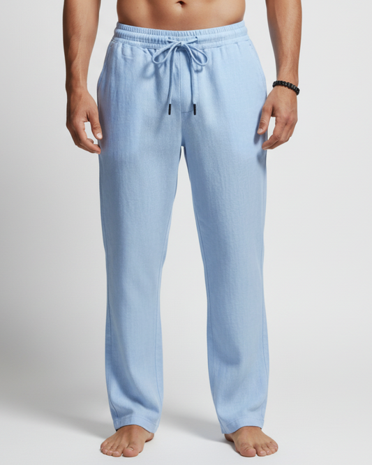 Silas | Men’s Linen Relaxed Fit Drawstring Trousers