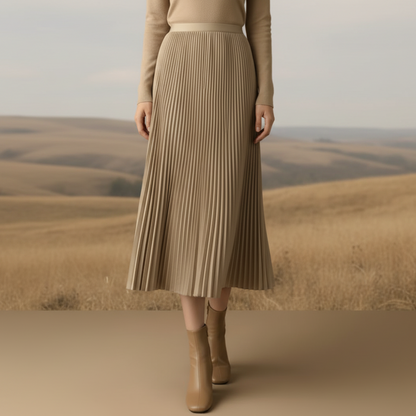 Layla | Women’s Pleated Midi Skirt with Flowing Elegant Silhouette