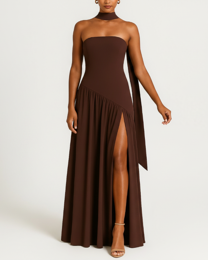 Savannah | Women’s Strapless Slit Maxi Dress