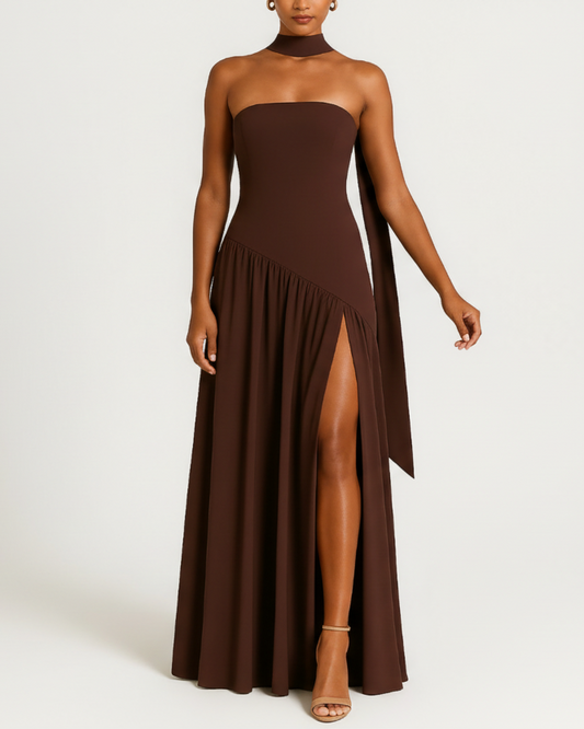 Savannah | Women’s Strapless Slit Maxi Dress