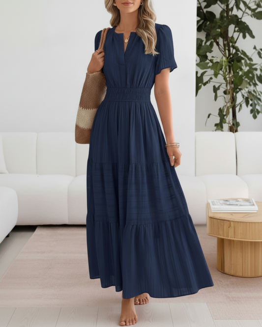 Tessa | Women’s Boho Midi Dress with Button Front