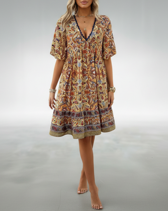 Lyla | Women’s Summer Boho Paisley Mini Dress