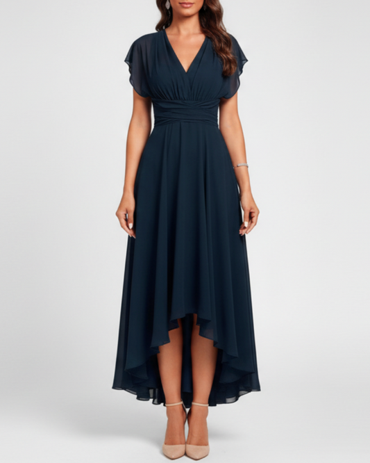 Marina | Women’s Summer V-Neck Flowy Cocktail Midi Dress
