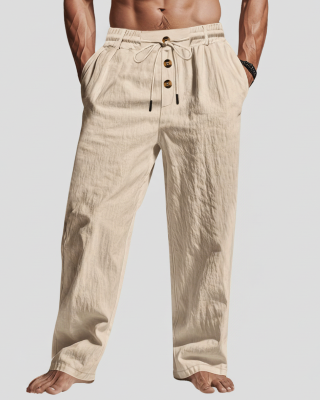 Ashton | Men’s Lightweight Drawstring Linen Trousers