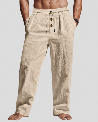 Ashton | Men’s Lightweight Drawstring Linen Trousers
