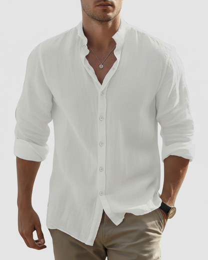 Wyatt | Men’s Stand Collar Button-Up Shirt
