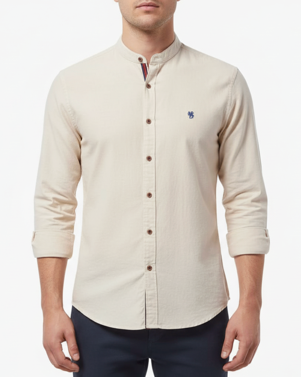 Weston | Men’s Long Sleeve Stand Collar Button-Front Shirt