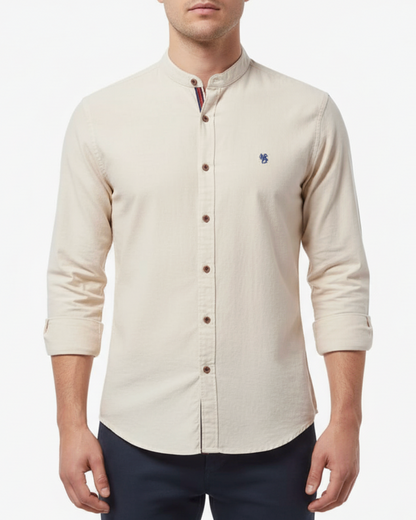 Weston | Men’s Long Sleeve Stand Collar Button-Front Shirt