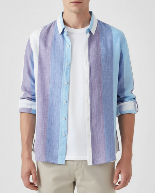 Brooks | Men’s Long Sleeve Vertical Stripe Button-Up Shirt