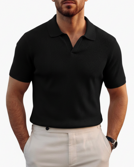 Caleb | Men’s Textured Collared Polo Shirt