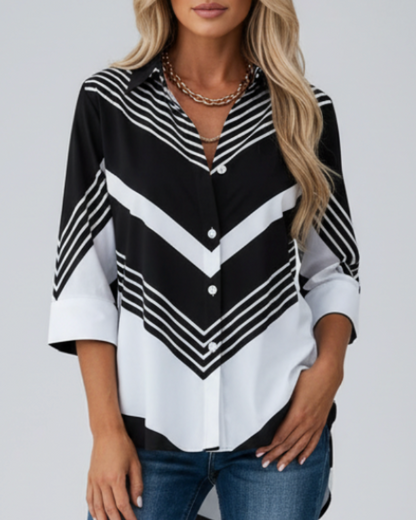 Tatum | Women’s Printed Pattern Three-Quarter Sleeve Blouse