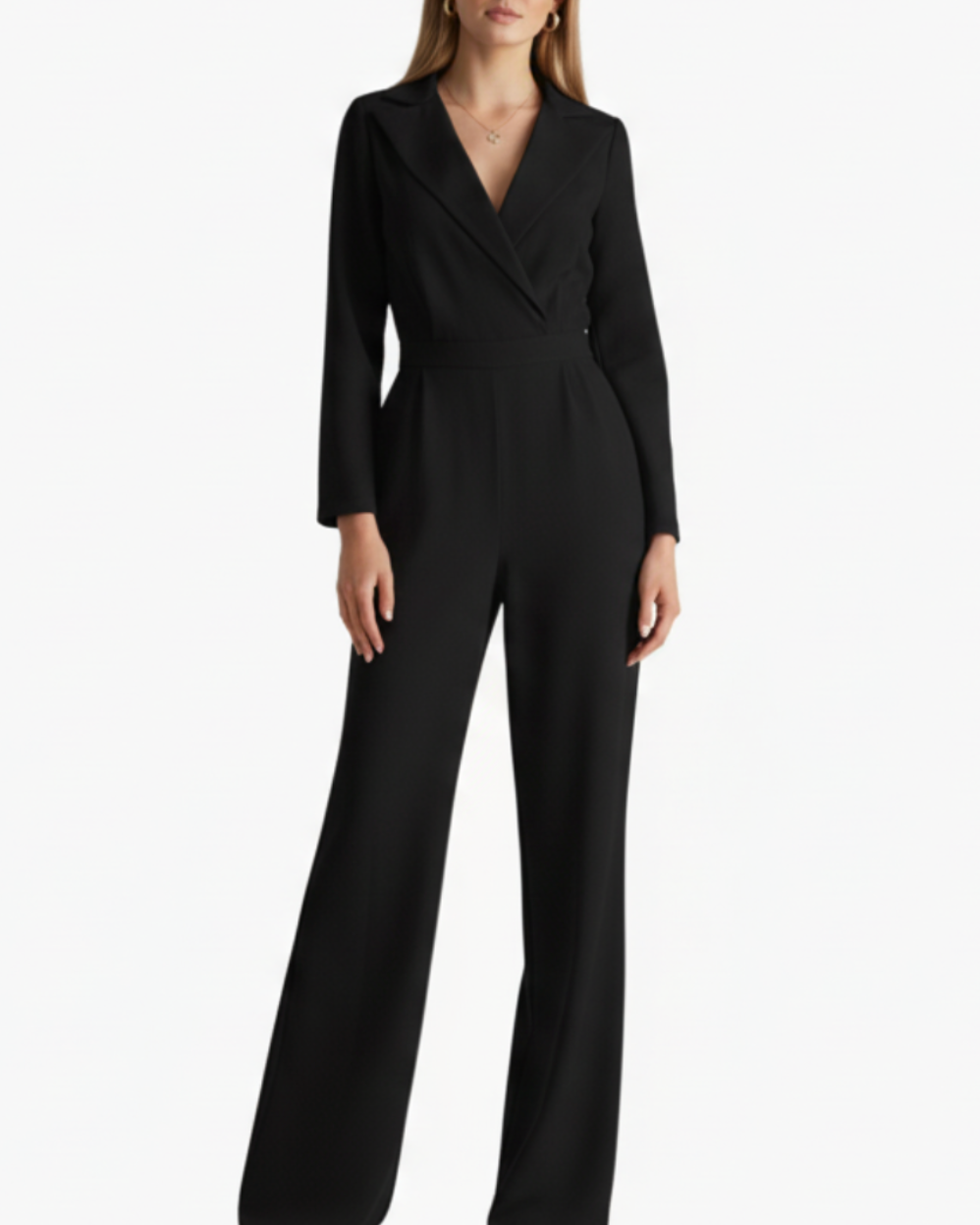 Vivienne | Women’s Long Sleeve Collared Wide-Leg Jumpsuit