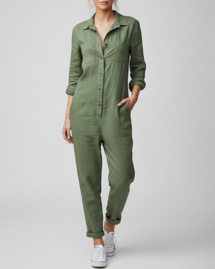 Zenobia | Women’s Long Sleeve Utility Jumpsuit