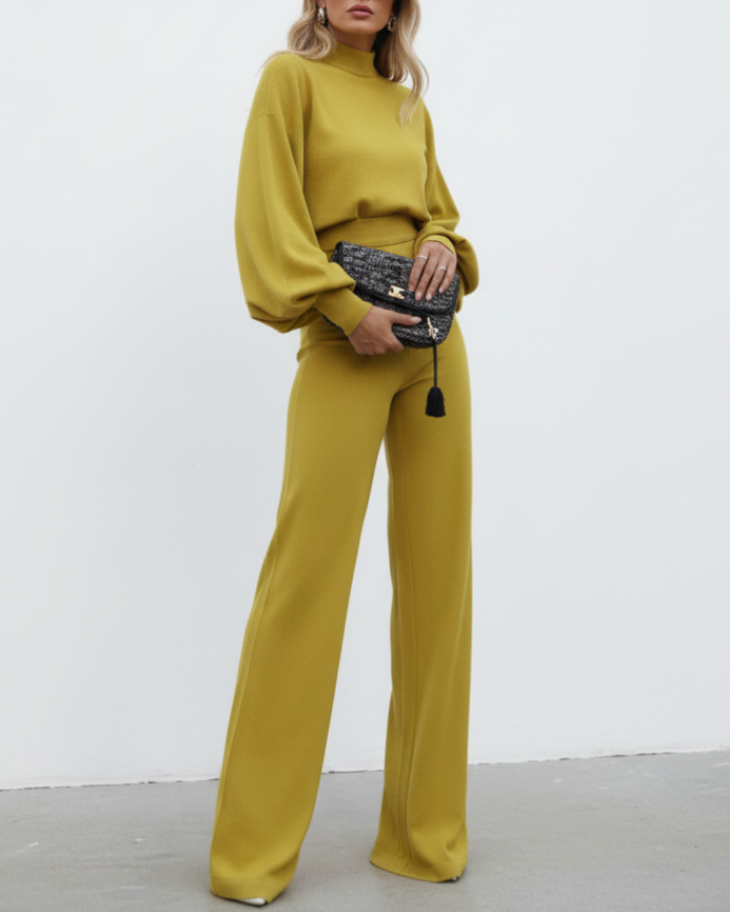 Winona | Women’s High Collar Long Sleeve Wide-Leg Jumpsuit