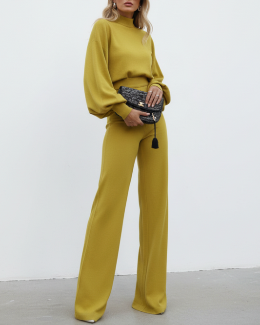 Winona | Women’s High Collar Long Sleeve Wide-Leg Jumpsuit