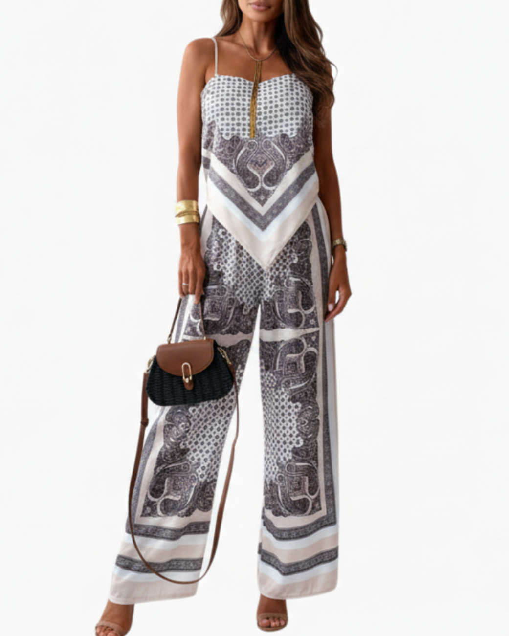 Calanthe | Women’s Adjustable Strap Wide-Leg Jumpsuit