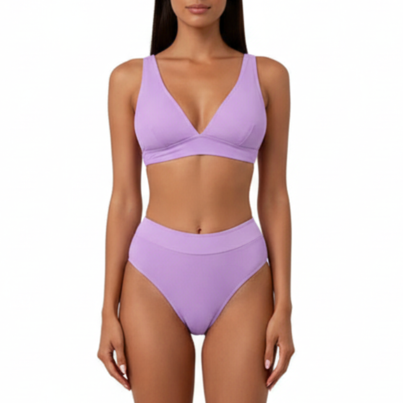 Reese | Women’s Ribbed Wide Strap High-Waisted Two-Piece Bikini Set