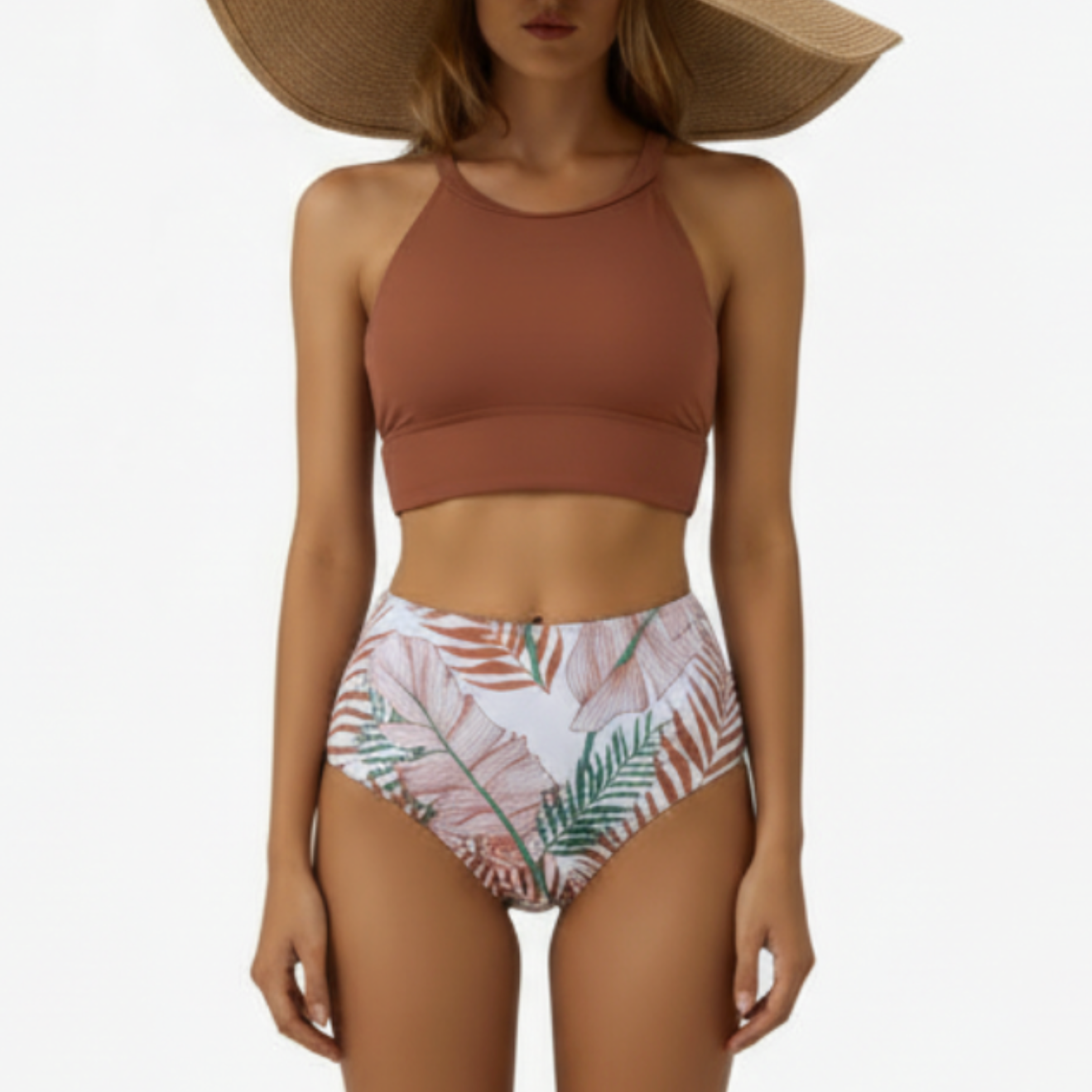 Marley | Women’s Floral Print High-Waisted Two-Piece Bikini Set