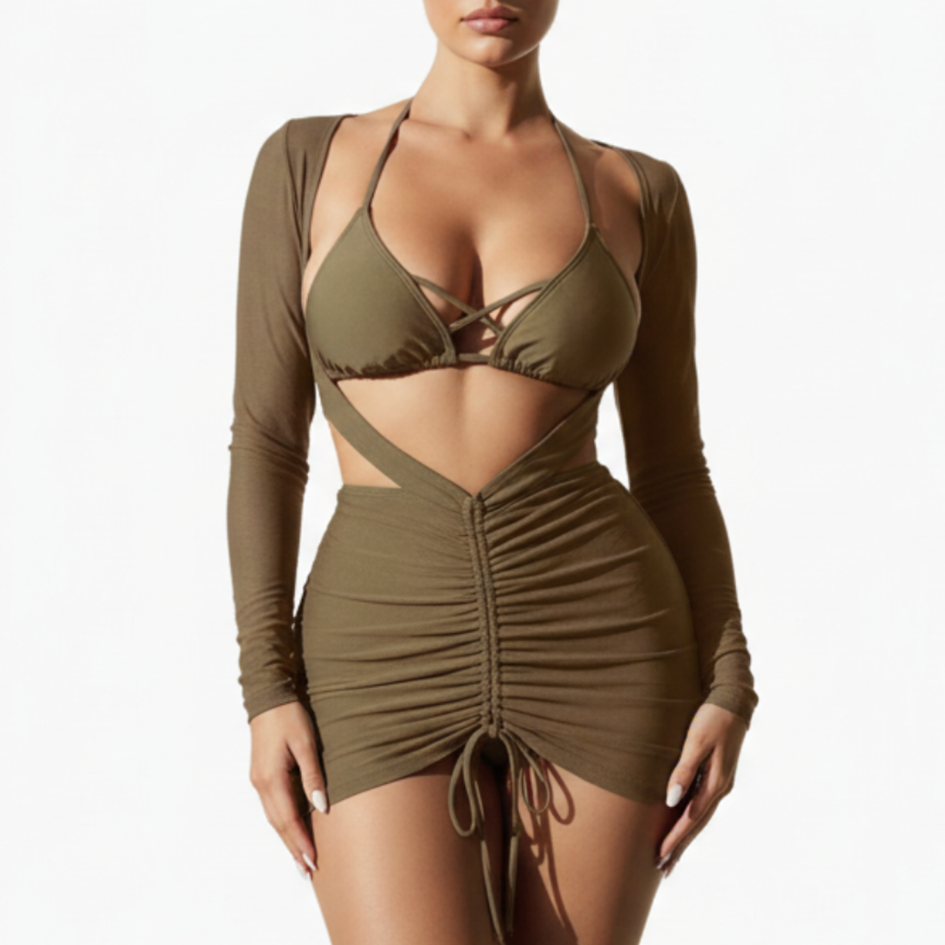 Zinnia | Women’s Three-Piece Swimsuit Set with Long Gauze Skirt