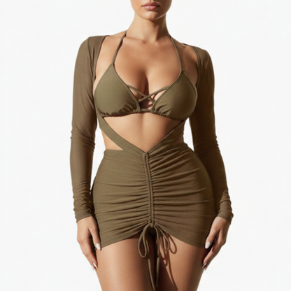 Zinnia | Women’s Three-Piece Swimsuit Set with Long Gauze Skirt