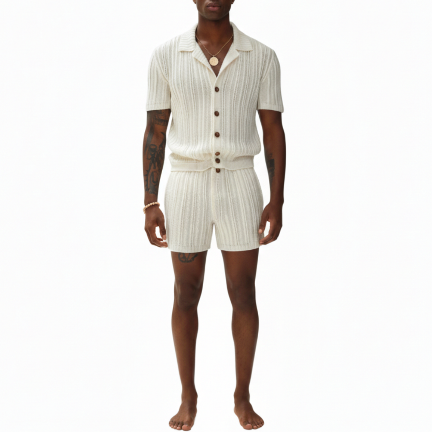 Bennett | Men’s Summer Knit Set with Short-Sleeve Shirt
