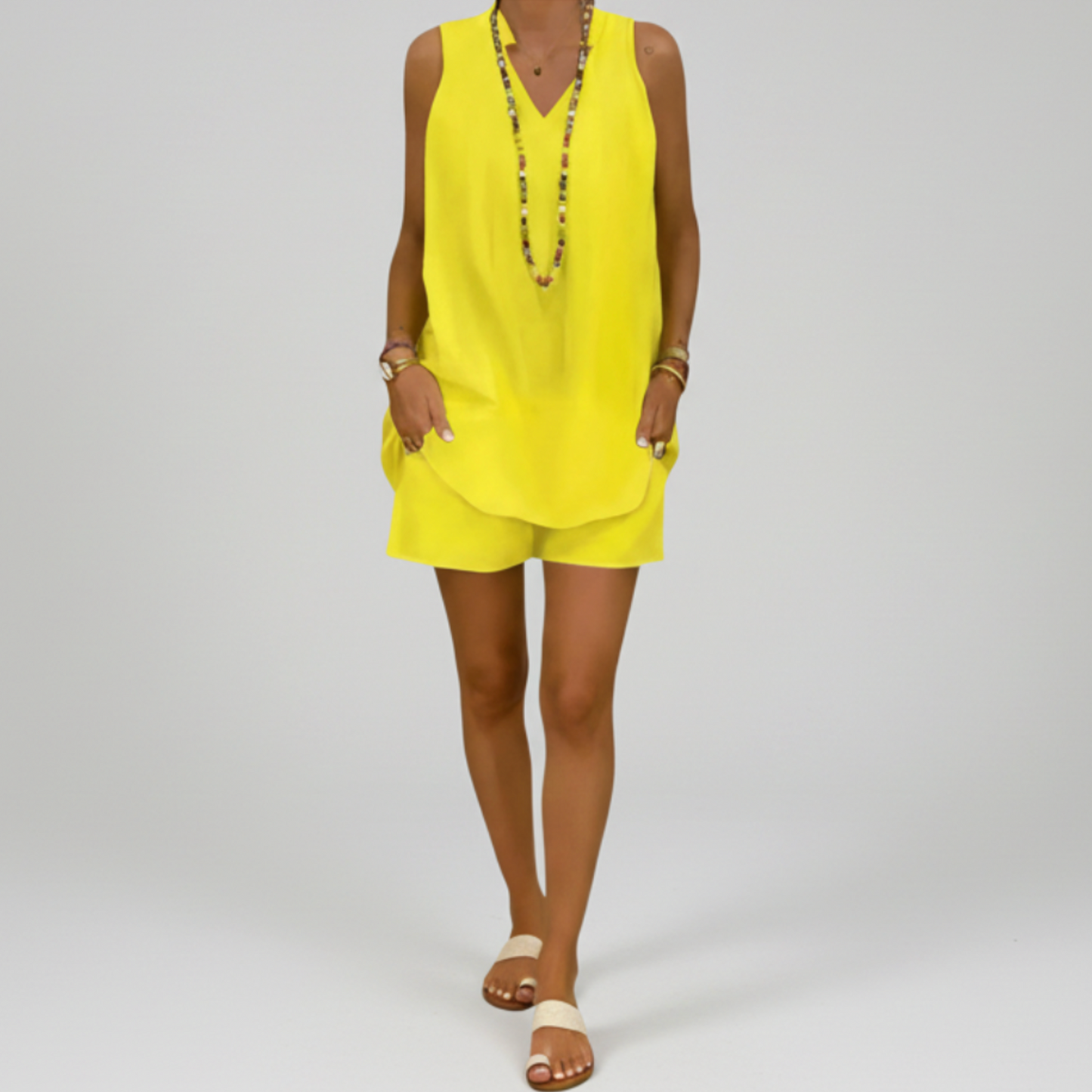 Tatum | Women’s Summer Set with Sleeveless Tunic and Shorts