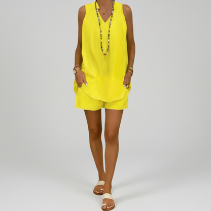 Tatum | Women’s Summer Set with Sleeveless Tunic and Shorts