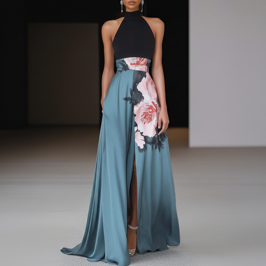 Amaris | Women’s Elegant Floral Sleeveless A-Line Maxi Dress