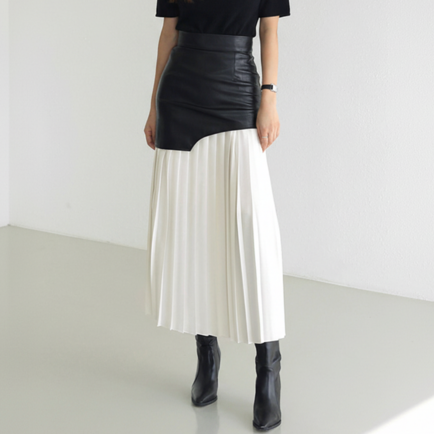 Hollis | Women’s Asymmetrical Pleated Midi Skirt