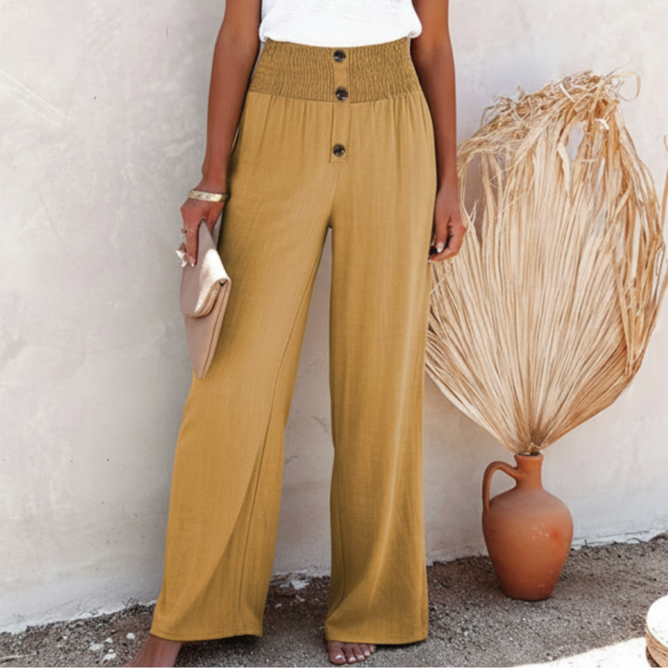 Aubrielle | Women’s Comfortable High Waist Wide Leg Trousers