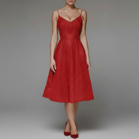 Elodie | Women’s Spaghetti Strap A-Line Midi Dress