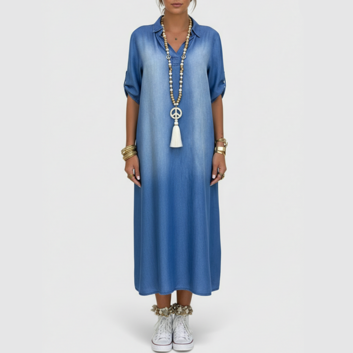 Brynlee | Women’s Sophisticated V-Neck Maxi Dress