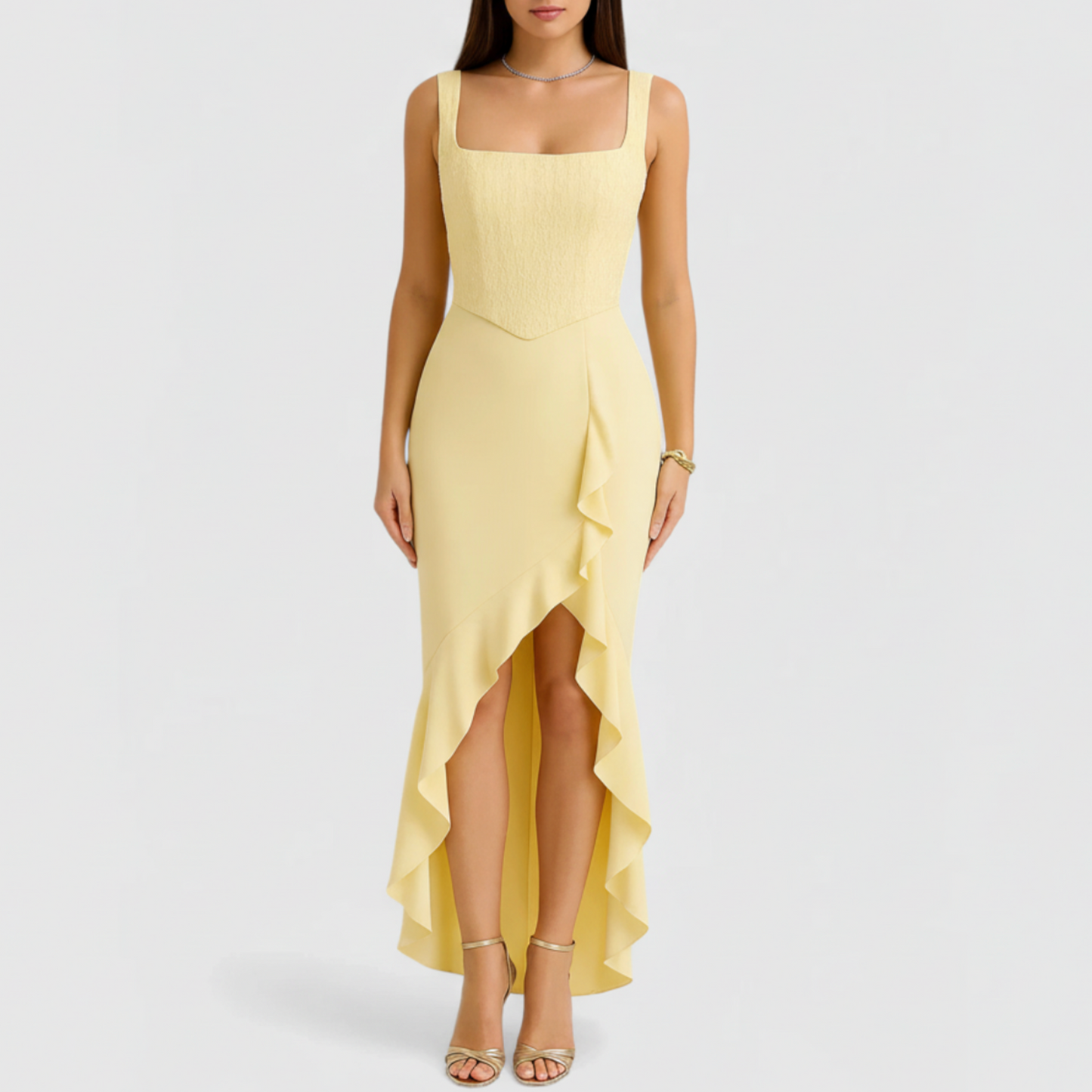 Soraya | Women’s Elegant Ruffle Hem Midi Dress