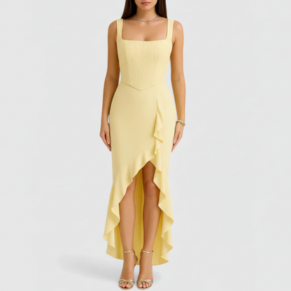 Soraya | Women’s Elegant Ruffle Hem Midi Dress