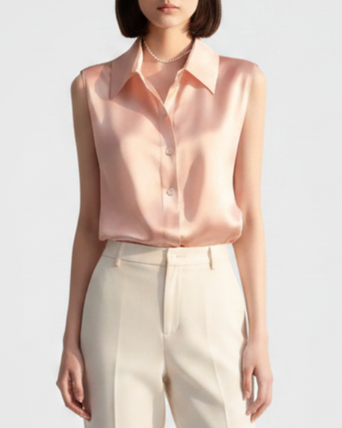 Brynn | Women’s Sophisticated Sleeveless Satin Blouse