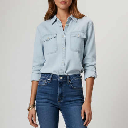 Brenda | Women’s Classic Button Front Denim Shirt