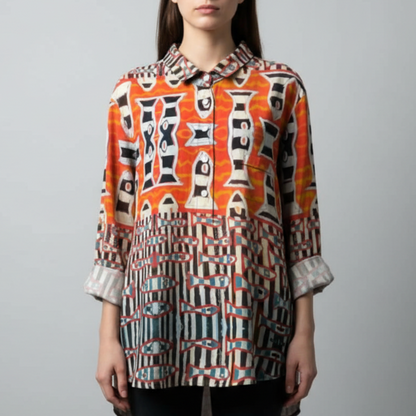 Quing | Women’s Floral Button Up Blouse