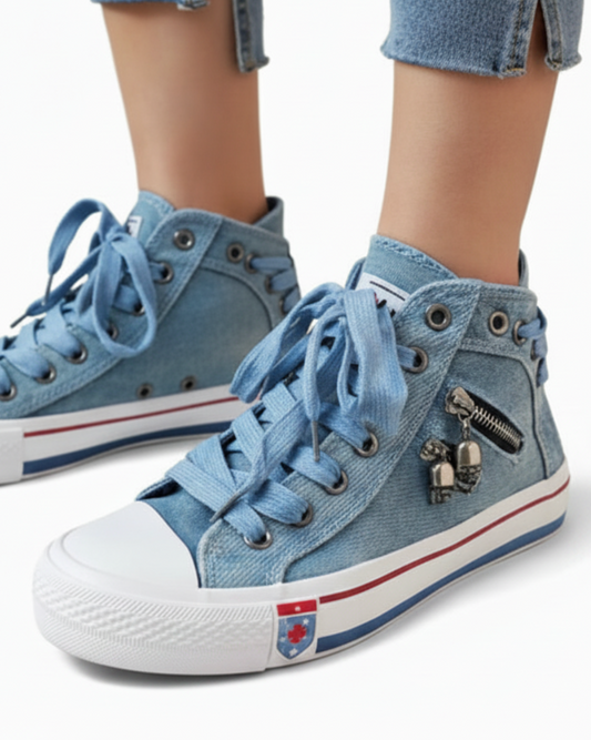 Indigo | Women’s High Top Lace Up Sneakers