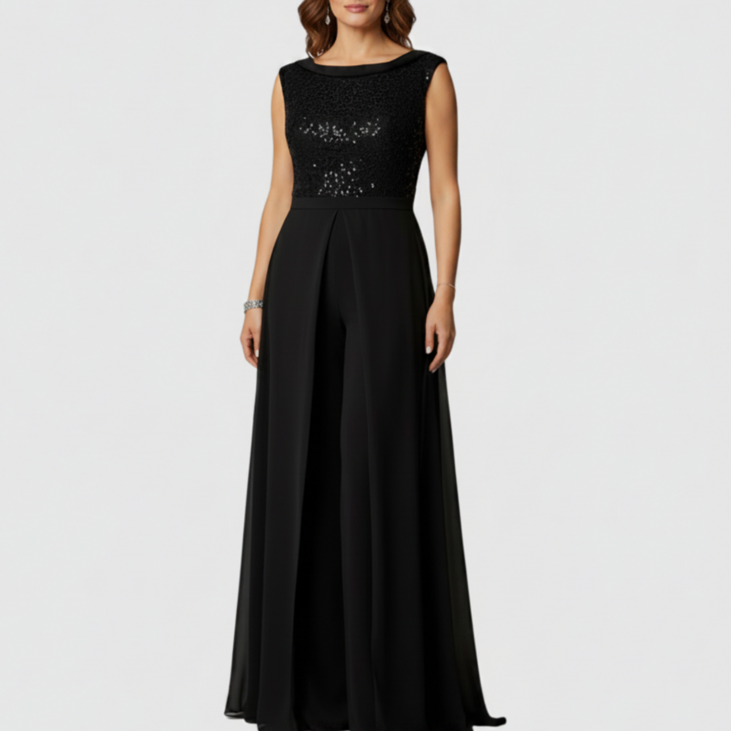 Evadrine | Women’s Elegant Sleeveless Wide Leg Jumpsuit