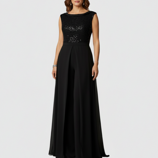 Evadrine | Women’s Elegant Sleeveless Wide Leg Jumpsuit