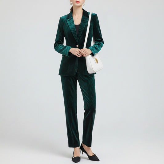Kylene | Women’s Casual Tailored Suit Set with Long Blazer