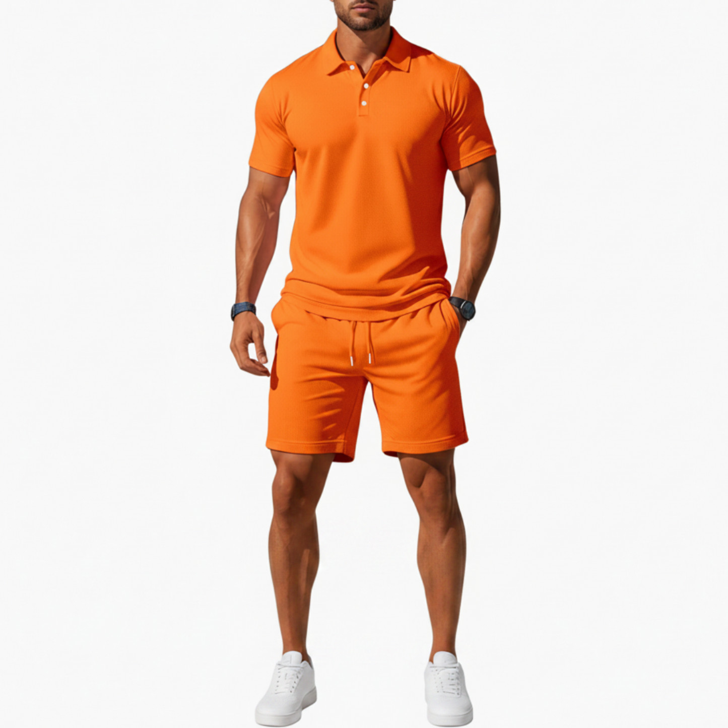 Cavian | Men’s Polo Shirt Shorts Casual Set