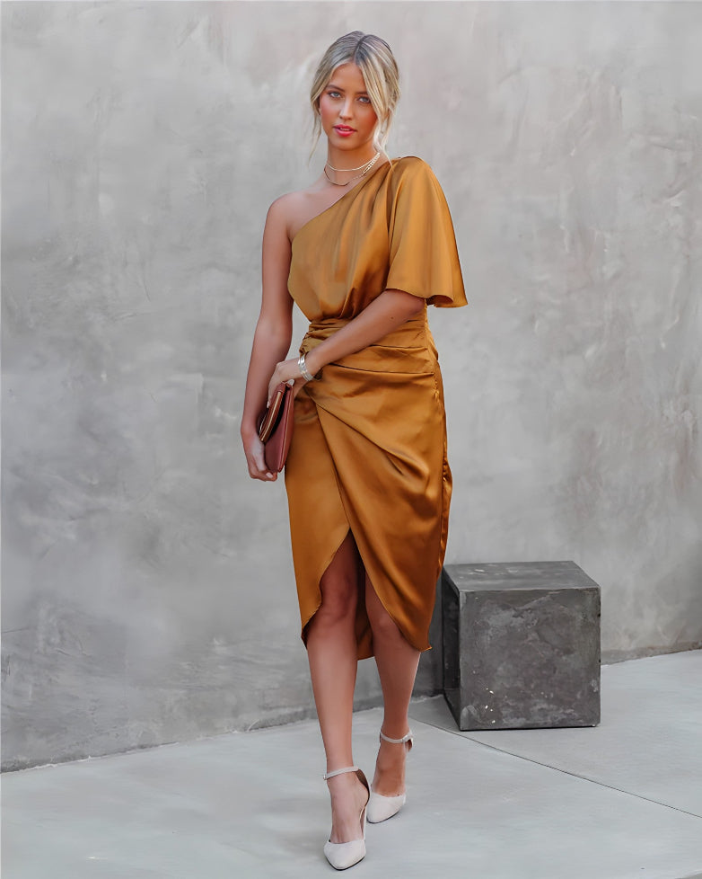 Serena | Women’s Asymmetrical Off-Shoulder Dress