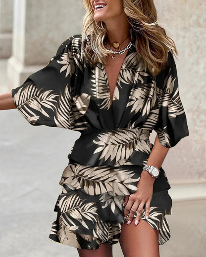 Bianca | Women’s Floral Print Ruffle Tiered Wrap Dress