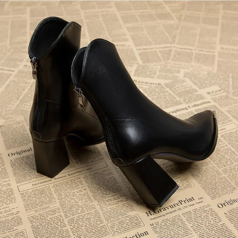 Reagan | Women’s Spring Pointed-Toe Heeled Ankle Boots