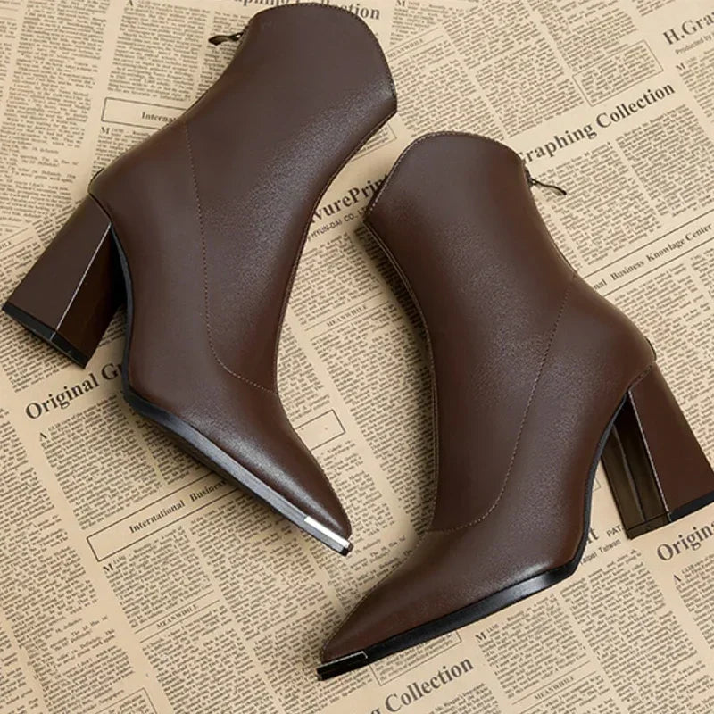 Reagan | Women’s Spring Pointed-Toe Heeled Ankle Boots